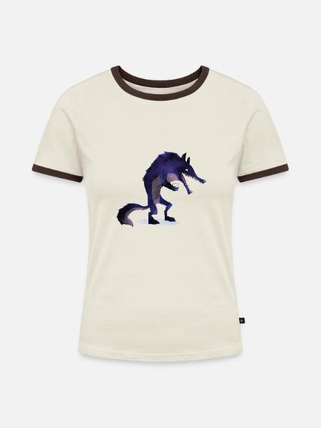 grim tonic - Frauen Kontrast-T-Shirt - Off-White/Dunkelbraun
