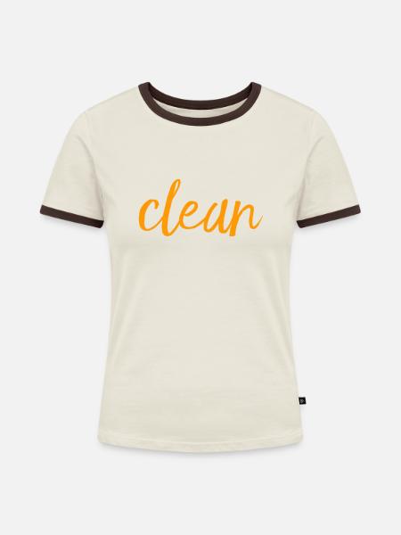 Drogen hinter sich lassen - Frauen Kontrast-T-Shirt - Off-White/Dunkelbraun