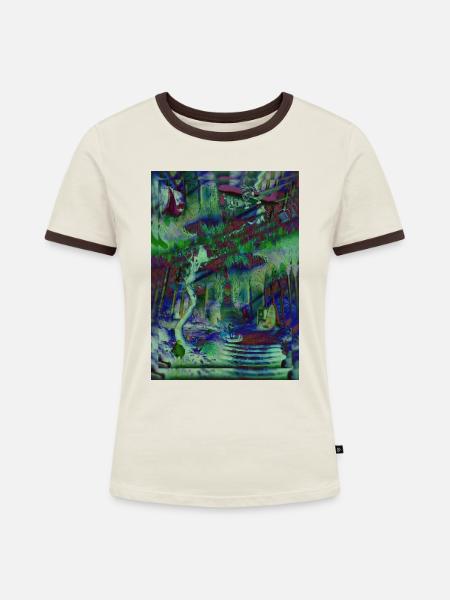 Debt is debt - Frauen Kontrast-T-Shirt - Off-White/Dunkelbraun