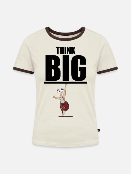 Motivation - Frauen Kontrast-T-Shirt - Off-White/Dunkelbraun