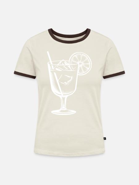 Limonade Drink - Frauen Kontrast-T-Shirt - Off-White/Dunkelbraun