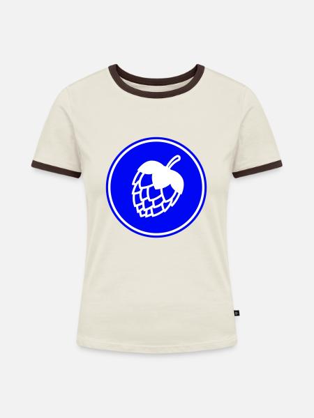 Bier zapfen icon - Frauen Kontrast-T-Shirt - Off-White/Dunkelbraun