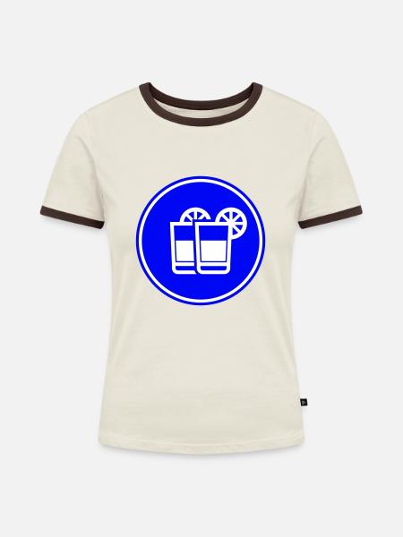 Cocktail Icon - Frauen Kontrast-T-Shirt - Off-White/Dunkelbraun