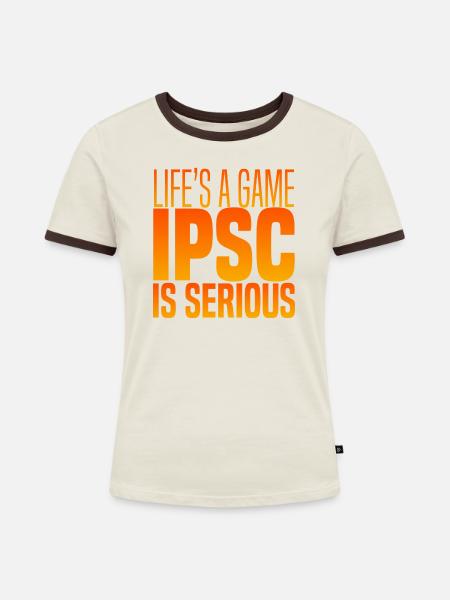 IPSC ist ernst - Frauen Kontrast-T-Shirt - Off-White/Dunkelbraun