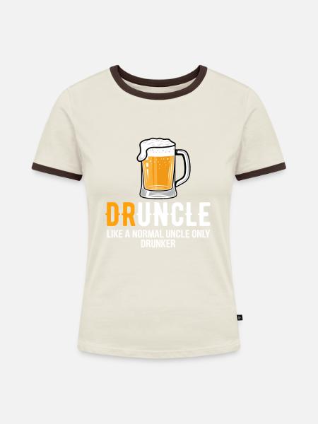 Druncle drinking uncle - Frauen Kontrast-T-Shirt - Off-White/Dunkelbraun