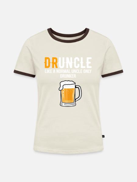 Druncle drinking uncle - Frauen Kontrast-T-Shirt - Off-White/Dunkelbraun