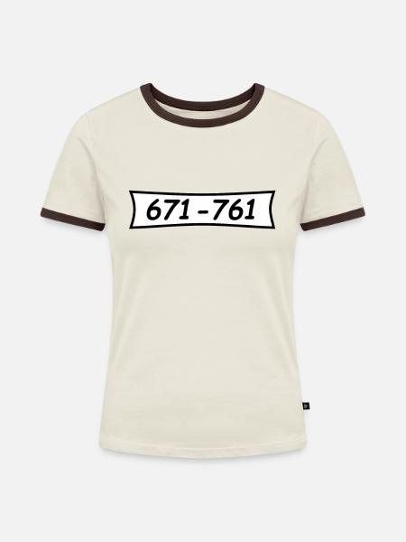 Panzerknacker Nummer 671 761 - Frauen Kontrast-T-Shirt - Off-White/Dunkelbraun