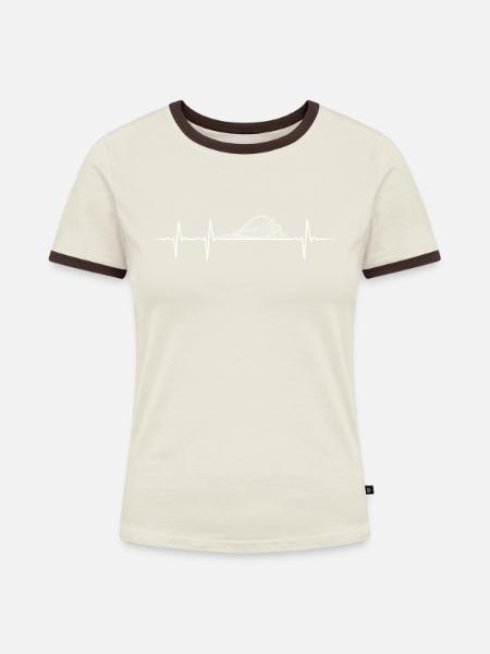 talk spontaneously rollercoasters - Frauen Kontrast-T-Shirt - Off-White/Dunkelbraun