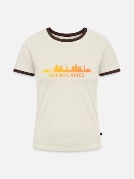 buenos aires argentina - Frauen Kontrast-T-Shirt - Off-White/Dunkelbraun
