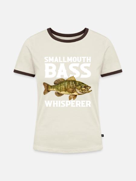 Smallmouth bass - Frauen Kontrast-T-Shirt - Off-White/Dunkelbraun