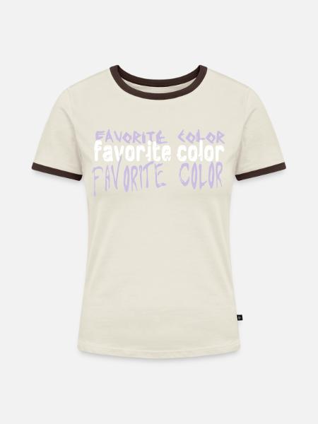 Lieblingsfarbe - Frauen Kontrast-T-Shirt - Off-White/Dunkelbraun
