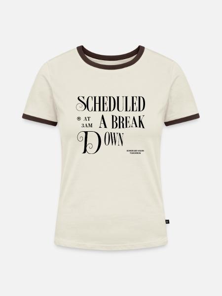 Scheduled Breakdown - Frauen Kontrast-T-Shirt - Off-White/Dunkelbraun