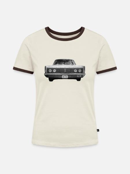 Merc - Frauen Kontrast-T-Shirt - Off-White/Dunkelbraun