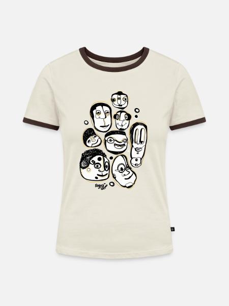 Do you like coffee?! - Frauen Kontrast-T-Shirt - Off-White/Dunkelbraun