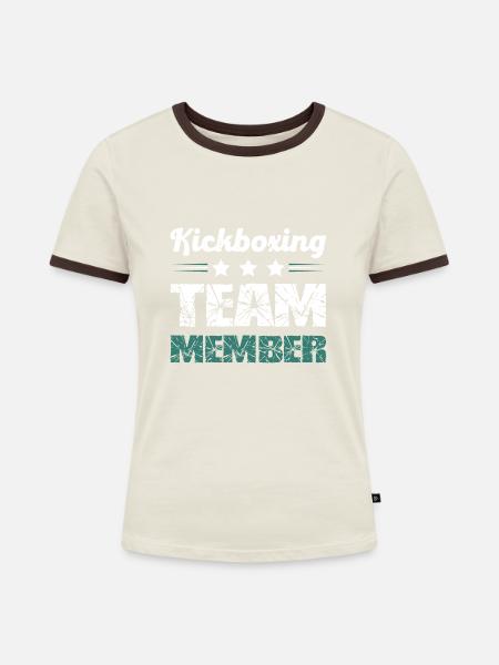 Kickboxing Team - Frauen Kontrast-T-Shirt - Off-White/Dunkelbraun