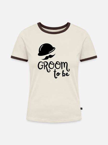 Groom to be - Junggesellenabschied - Frauen Kontrast-T-Shirt - Off-White/Dunkelbraun