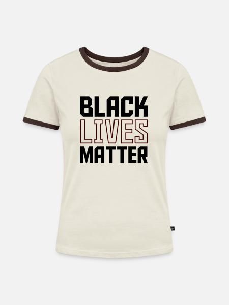 black lives - Frauen Kontrast-T-Shirt - Off-White/Dunkelbraun