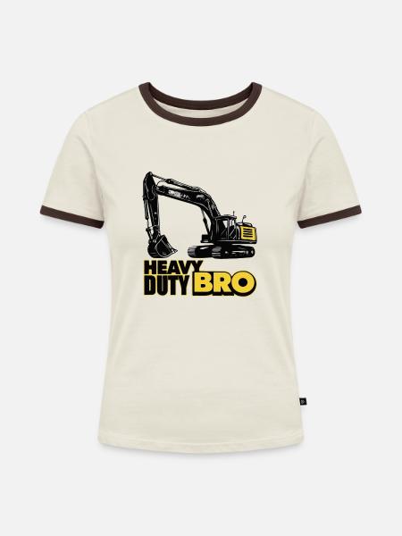 Schwerlastbetrieb - Frauen Kontrast-T-Shirt - Off-White/Dunkelbraun