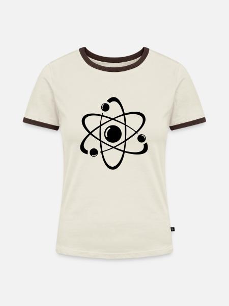 atom - Frauen Kontrast-T-Shirt - Off-White/Dunkelbraun