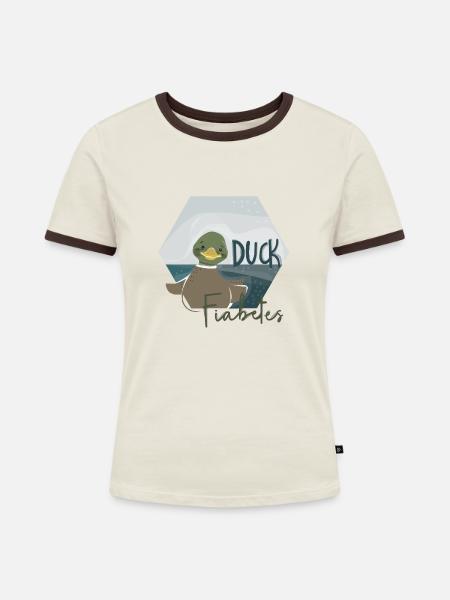 Duck Fiabetes - Frauen Kontrast-T-Shirt - Off-White/Dunkelbraun