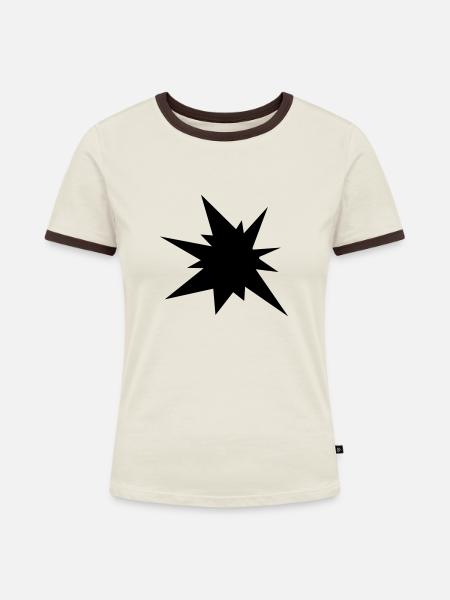 Explosion Stern - Frauen Kontrast-T-Shirt - Off-White/Dunkelbraun