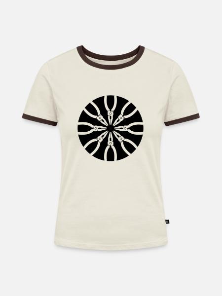 Clipart Zangen Kunst - Frauen Kontrast-T-Shirt - Off-White/Dunkelbraun