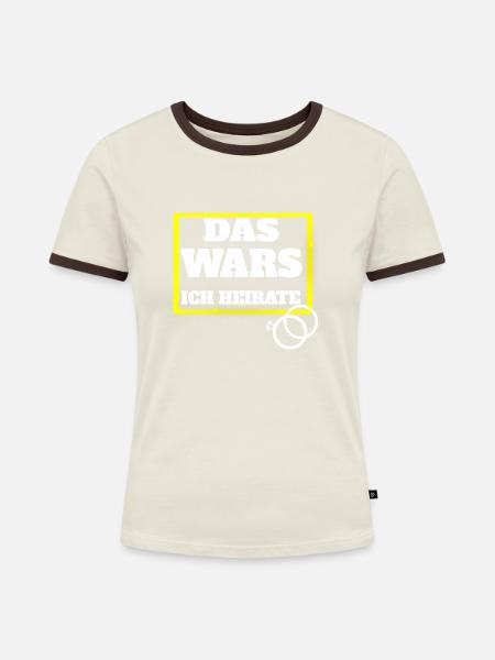Das Wars - Frauen Kontrast-T-Shirt - Off-White/Dunkelbraun
