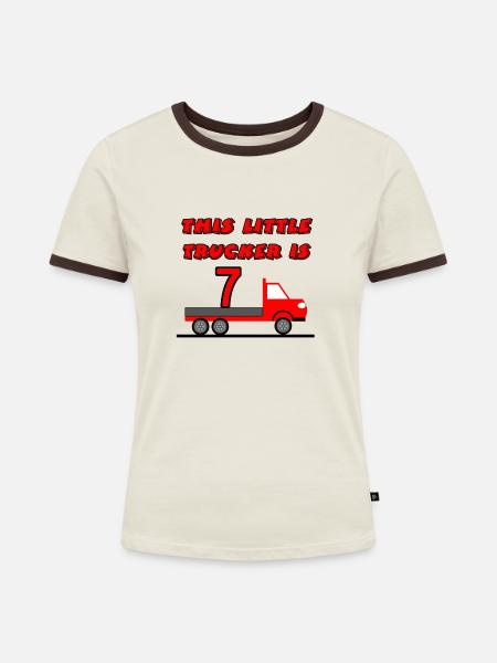 Truck - Frauen Kontrast-T-Shirt - Off-White/Dunkelbraun