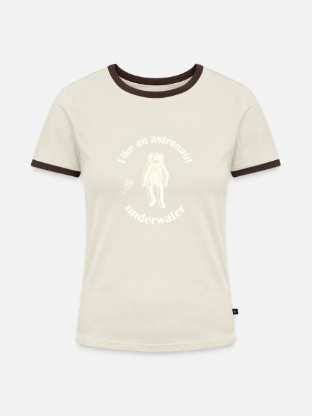 Astronauten-Taucher. - Frauen Kontrast-T-Shirt - Off-White/Dunkelbraun