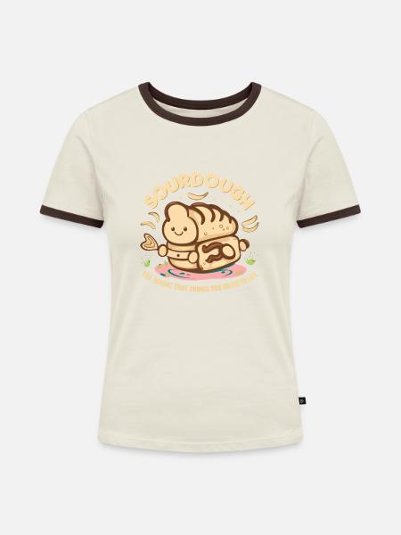 sourdough - Frauen Kontrast-T-Shirt - Off-White/Dunkelbraun
