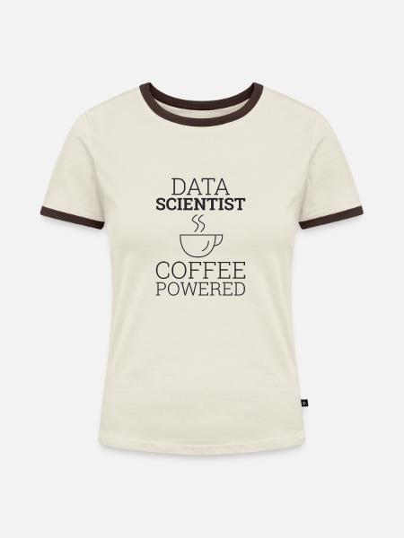 "Data Science" | Data Scientist - Frauen Kontrast-T-Shirt - Off-White/Dunkelbraun
