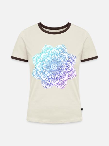 Traum - Frauen Kontrast-T-Shirt - Off-White/Dunkelbraun