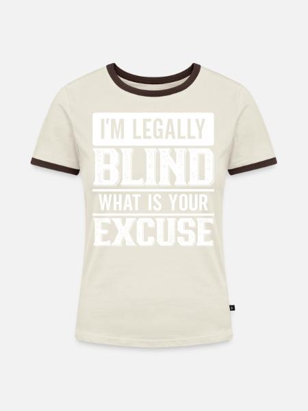 Blindheitsbewusstsein Gesetzlich Blind - Frauen Kontrast-T-Shirt - Off-White/Dunkelbraun