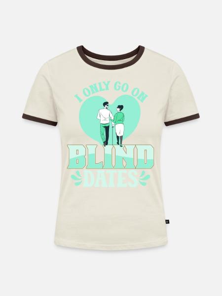 Blind Blindheit Awareness Sehbehinderung - Frauen Kontrast-T-Shirt - Off-White/Dunkelbraun