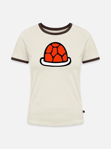 Schildkrötenpanzer ohne Schildkröte süß Panzer - Frauen Kontrast-T-Shirt - Off-White/Dunkelbraun