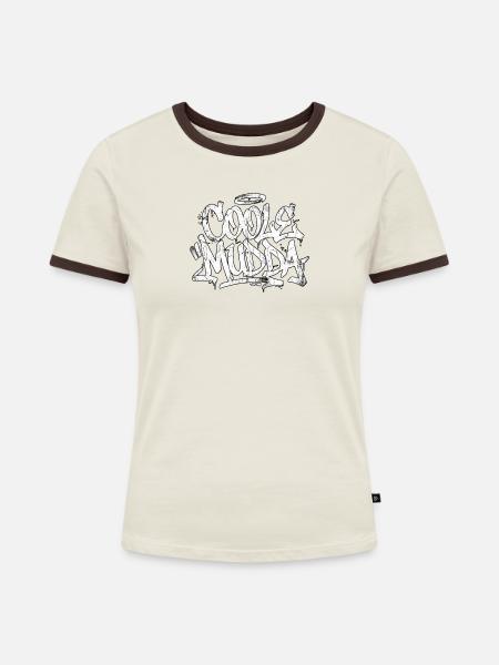 Coole Mutter Handschrift Graffiti - Frauen Kontrast-T-Shirt - Off-White/Dunkelbraun