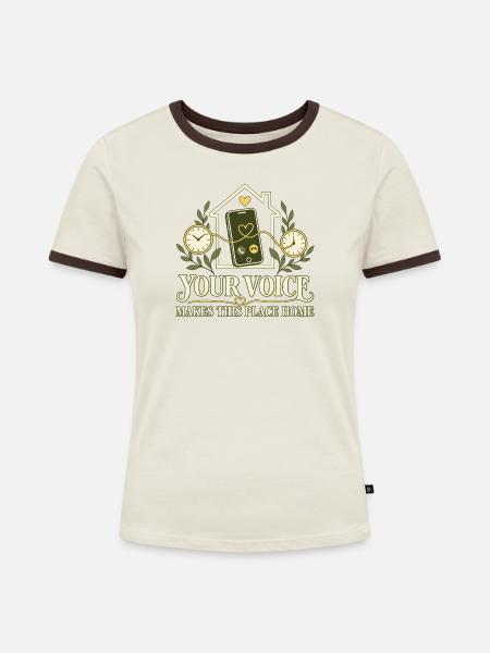 Armee Ehefrau Militär Ehefrau Einsatz - Frauen Kontrast-T-Shirt - Off-White/Dunkelbraun