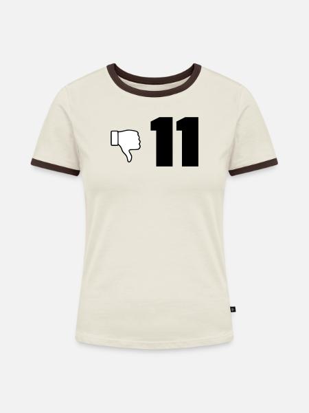 Elf schlecht - Frauen Kontrast-T-Shirt - Off-White/Dunkelbraun