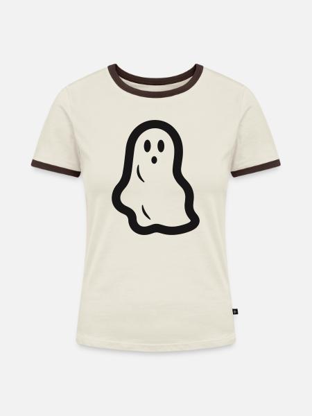 Geist - Frauen Kontrast-T-Shirt - Off-White/Dunkelbraun