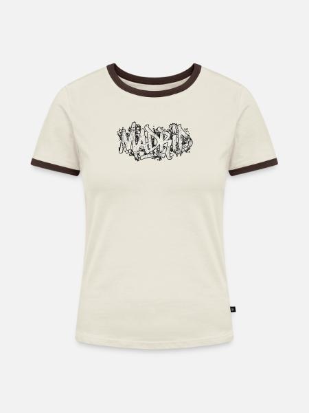 Madrid Graffiti Hip Hop - Frauen Kontrast-T-Shirt - Off-White/Dunkelbraun
