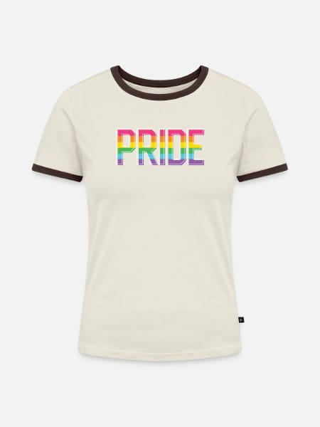 Pride Month LGBT - Pride! - Frauen Kontrast-T-Shirt - Off-White/Dunkelbraun