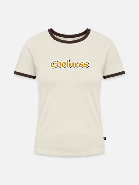 coolness claim Vectorgraphic - Frauen Kontrast-T-Shirt - Off-White/Dunkelbraun
