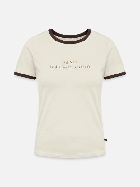 Danke an die beste Lehrkraft  - Frauen Kontrast-T-Shirt - Off-White/Dunkelbraun