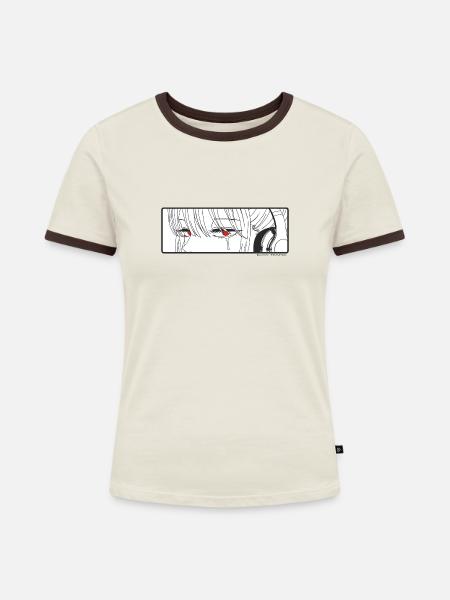Klang Träumer - Frauen Kontrast-T-Shirt - Off-White/Dunkelbraun