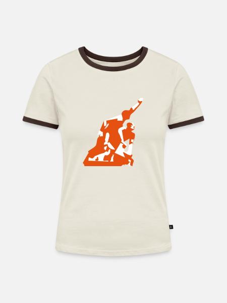 Revolutionäre Matrosen - Frauen Kontrast-T-Shirt - Off-White/Dunkelbraun