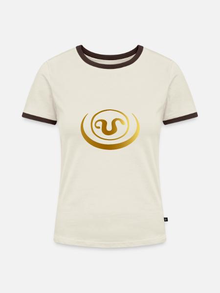 Jaffa Symbol - Frauen Kontrast-T-Shirt - Off-White/Dunkelbraun