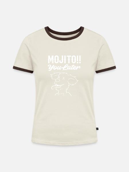 Mojito du später Hundeltern Geschenk - Frauen Kontrast-T-Shirt - Off-White/Dunkelbraun