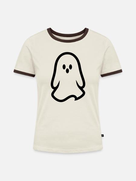 Geist - Frauen Kontrast-T-Shirt - Off-White/Dunkelbraun