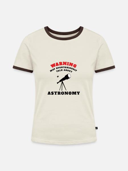 ASTRONOMY: Talks About Astronomy - Frauen Kontrast-T-Shirt - Off-White/Dunkelbraun