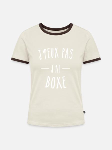 Ich kann nicht boxen - Frauen Kontrast-T-Shirt - Off-White/Dunkelbraun